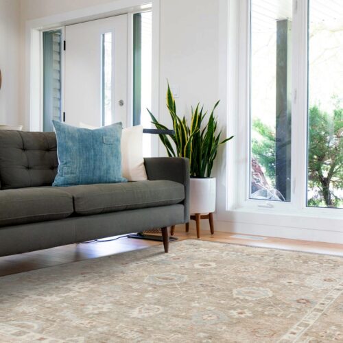 LTO-05 – Hand Knotted Rug – Indian Knotts Oushak – Camal/Brown