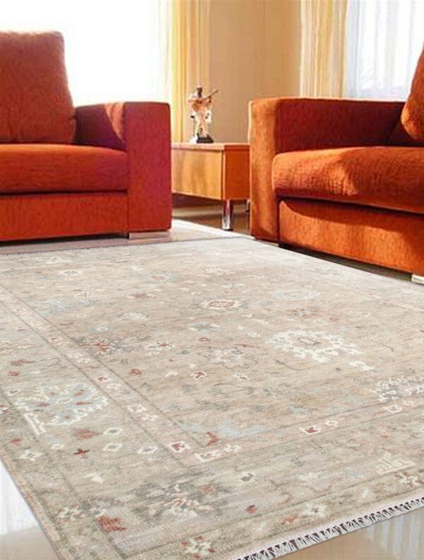 LTO-06 – Hand Knotted Rug – Turkish Knotts Oushak – Brown/Camal