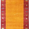 Hand-Knotted Gabbeh Rug – Yellow Geometric Rug