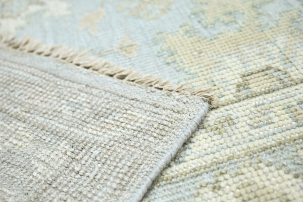 Hand-Knotted High Low Oushak Rug – Silver Oushak Rug