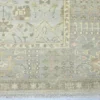Hand-Knotted Turkish Pastel Oushak Rug – Aqua Silver Wool Rug