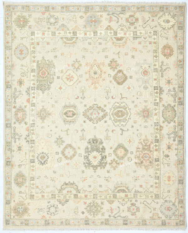 Hand-Knotted High Low Oushak Rug – Camel Wool Rug