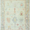 1 Hand-Knotted Turkish Colorful Oushak Rug – Aqua Gray