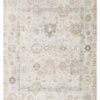 Hand-Knotted High Low Oushak Rug – Beige Wool Rug
