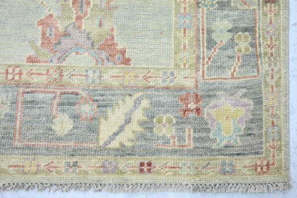 DSC_0255 Hand-Knotted Turkish Colorful Oushak Rug – Aqua Gray