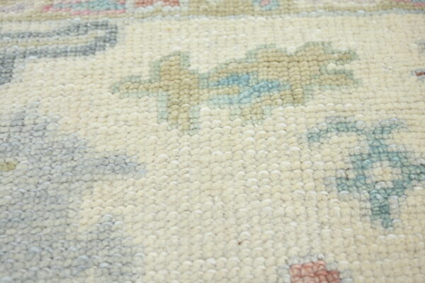 Hand-Knotted Turkish Colorful Oushak Rug – Beige Rust
