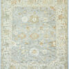 Hand-Knotted Turkish Pastel Oushak Rug – Silver Aqua Wool Rug