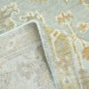 Hand-Knotted Turkish Pastel Oushak Rug – Silver Aqua Wool Rug