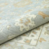 Hand-Knotted Turkish Pastel Oushak Rug – Silver Aqua Wool Rug