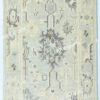 Hand-Knotted Turkish Pastel Oushak Runner Rug – Aqua