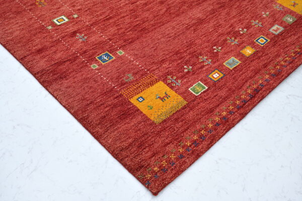 Hand-Knotted Gabbeh Rug – Yellow Geometric Rug (Copy)