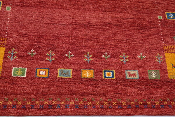 Hand-Knotted Gabbeh Rug – Yellow Geometric Rug (Copy)