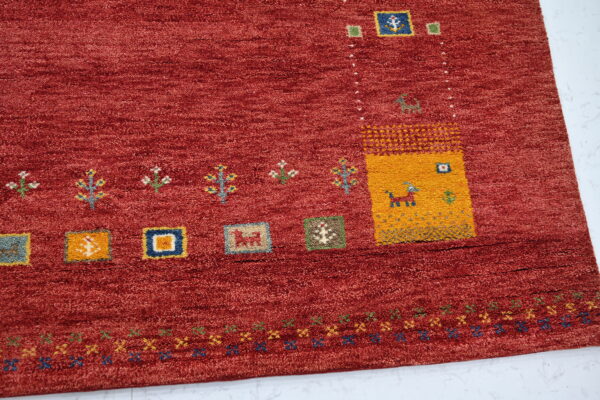 Hand-Knotted Gabbeh Rug – Yellow Geometric Rug (Copy)