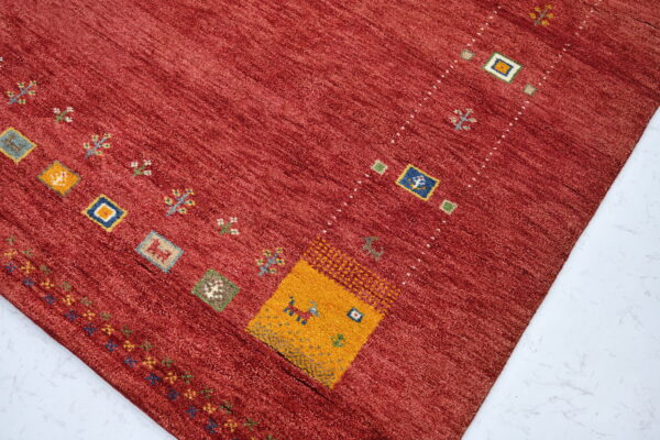 Hand-Knotted Gabbeh Rug – Yellow Geometric Rug (Copy)