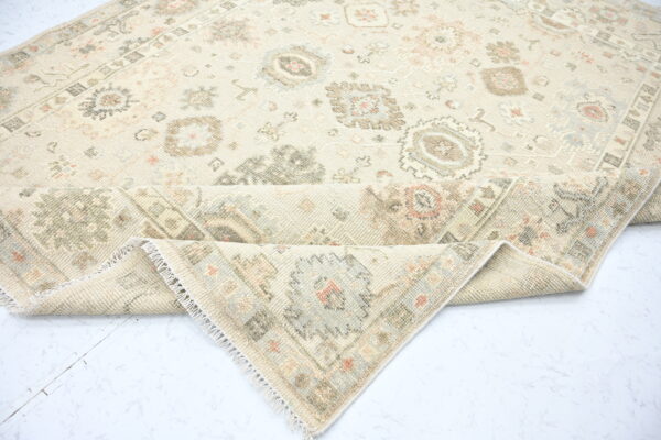 Hand-Knotted High Low Oushak Rug – Camel Wool Rug