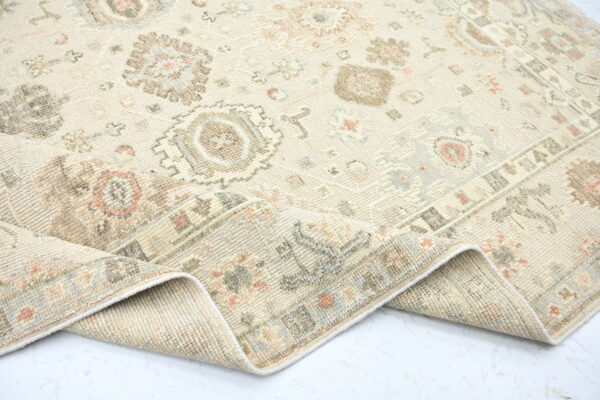 Hand-Knotted High Low Oushak Rug – Camel Wool Rug