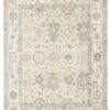 Hand-Knotted Turkish Pastel Oushak Rug – Beige Ivory